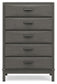 Mazing - Five Drawer Chest - Gray