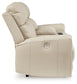 Dahlmoore - Dbl Power Reclining Loveseat With Console - Almond
