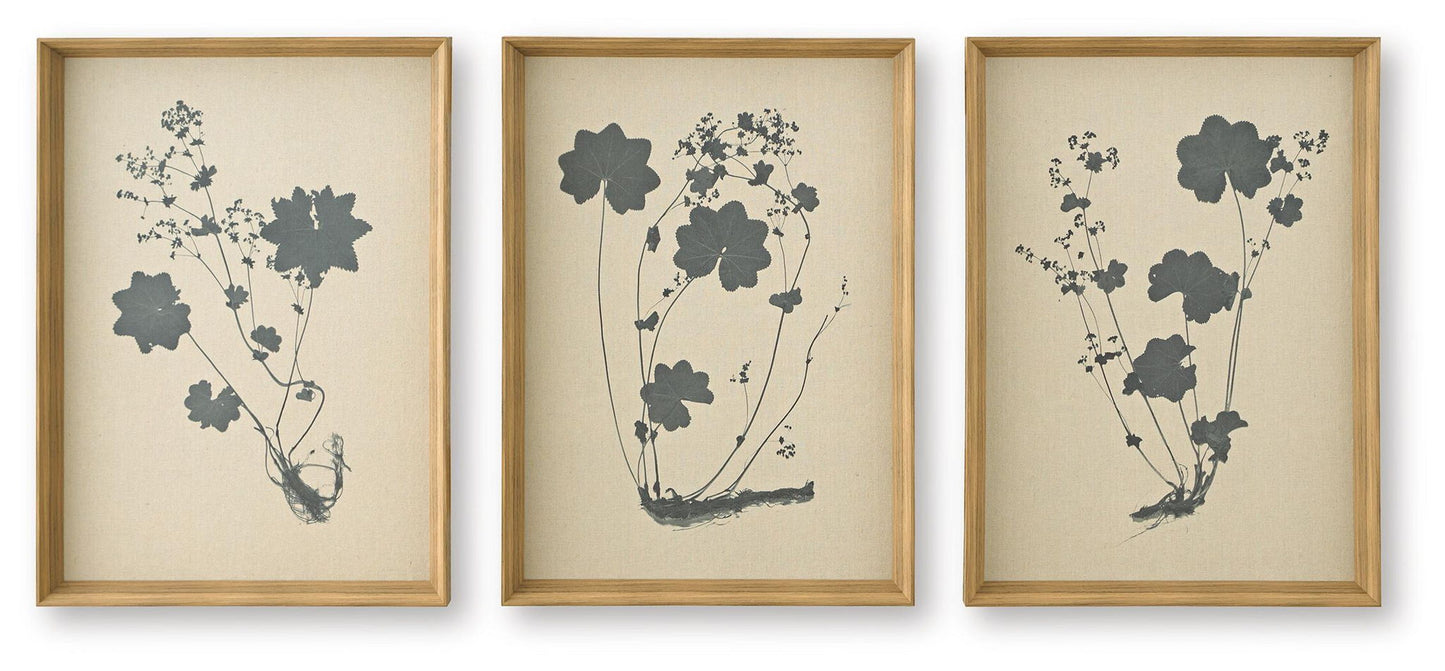 Huddwick - Wall Art Set (Set of 3) - Linen / Black