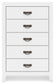 Binterglen - Five Drawer Chest - White