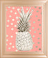 Pineapple On Polka Dots By Nature Magick - Framed Print Wall Art - Pink