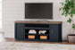 Landocken - XL TV Stand W/Fireplace Option - Brown / Blue