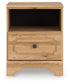 Aleaport - One Drawer Night Stand - Warm Brown