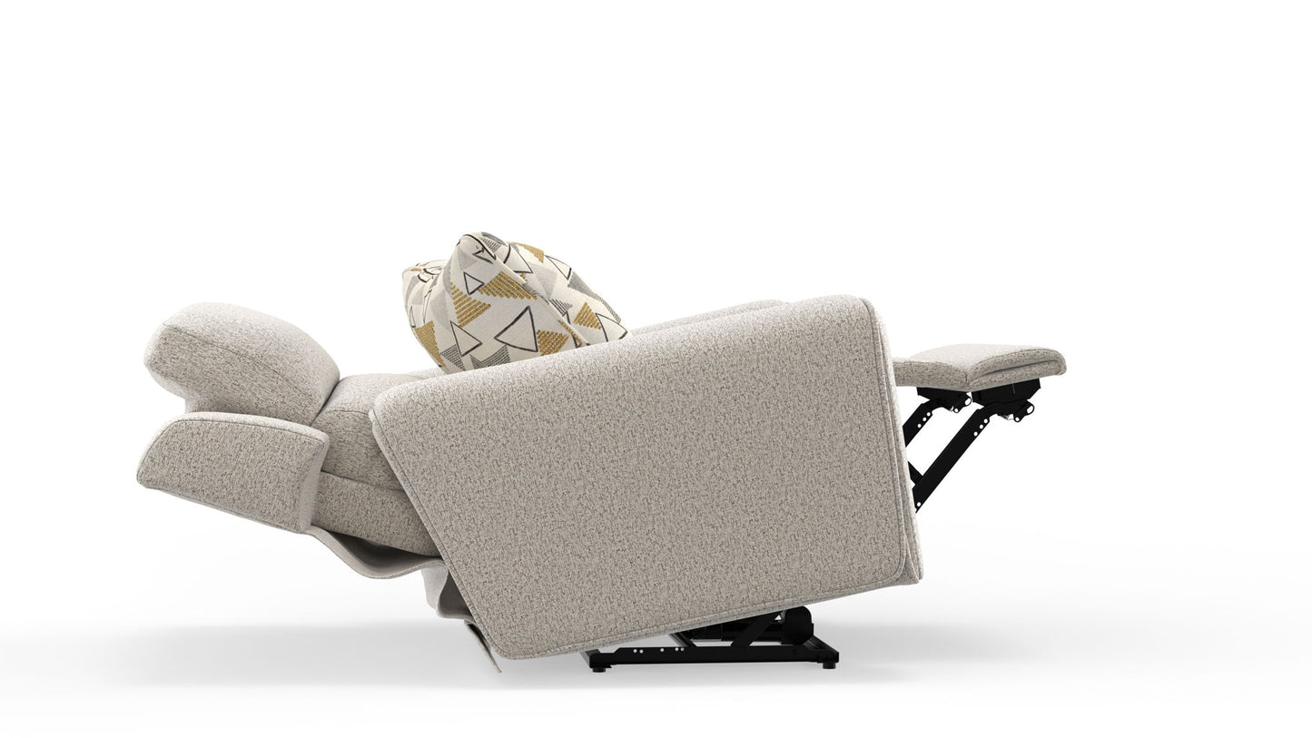 Micah - Power Headrest Power Deep Seat Lay Flat Recliner - Oatmeal