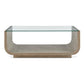 Maeva - Modern Glass Coffee Table - Woodtone