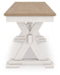 Purlaney - Large Dining Room Bench - Antique White / Natural