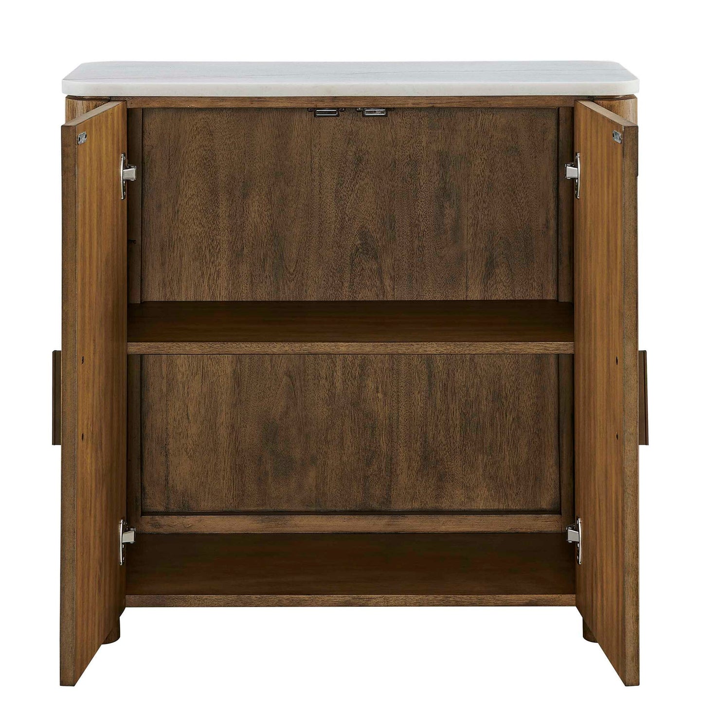 Mebarak - Reeded 2 Door Cabinet - Bronze,White,Woodtone