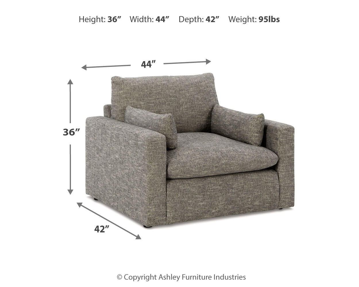 Dramatic - Chair And A Half - Granite