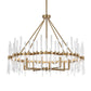 Crystal - Stick 8 Light Chandelier - Brass