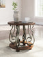 Frallyn - Round End Table - Dark Brown
