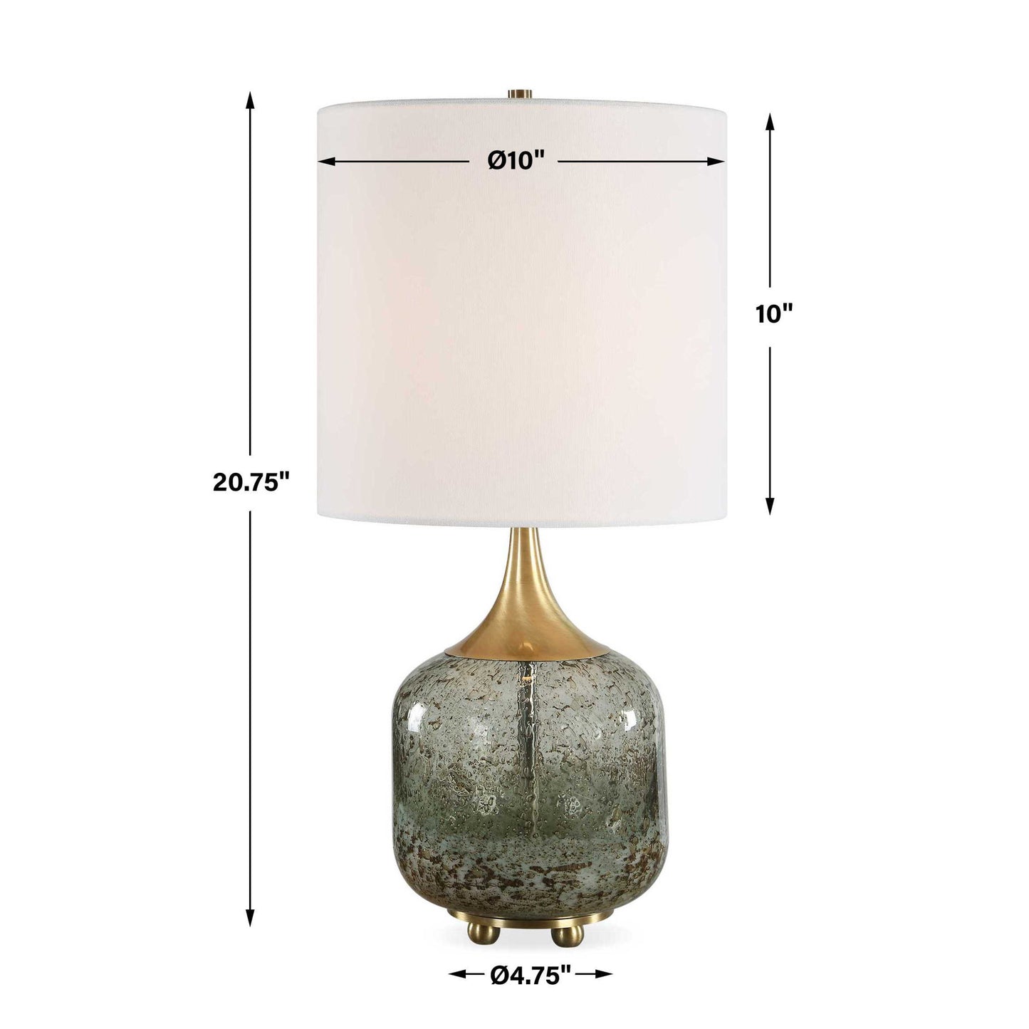 Glenn - Mottled Glass Table Lamp - Green