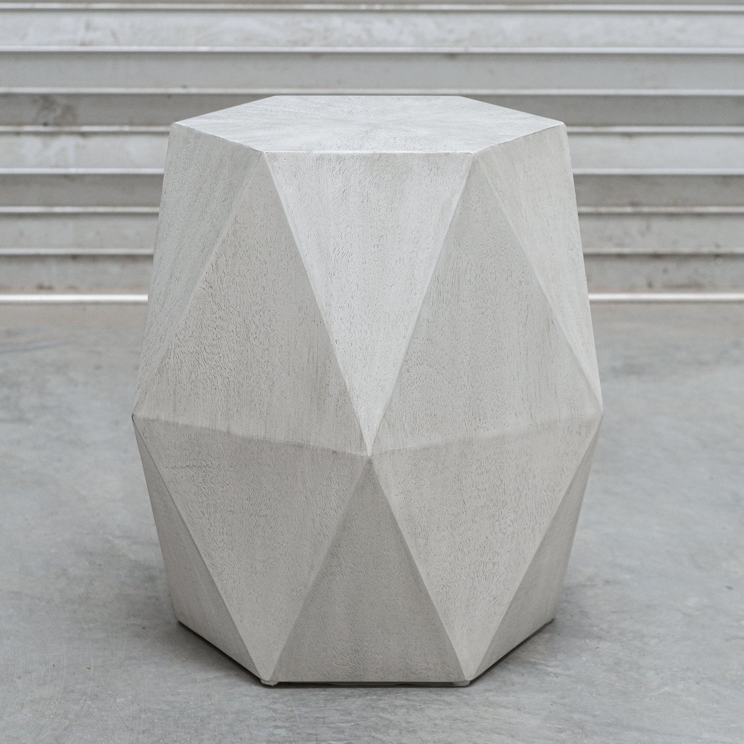 Volker - White Geometric Accent Table