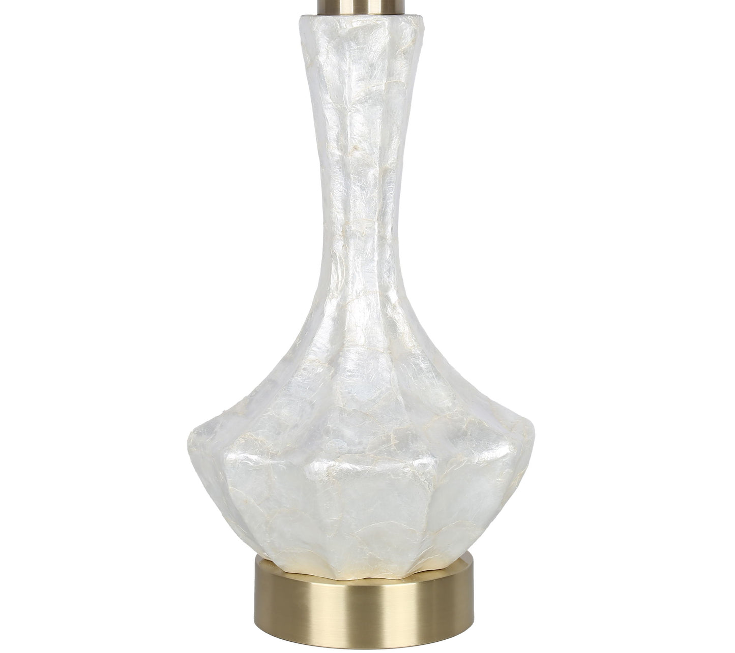 Crystal Shell Capiz Shell & Metal Table Lamp (Set of 2) - White Shell / Soft Gold