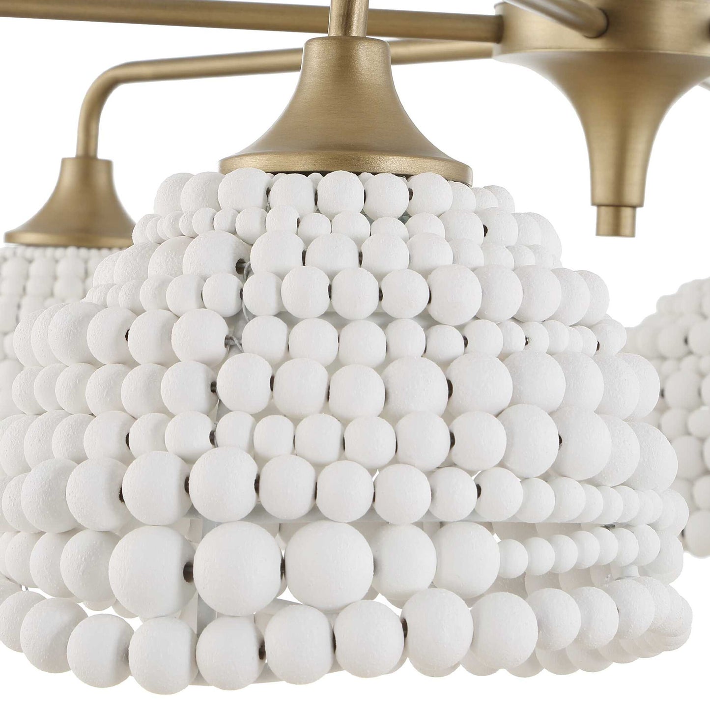 Biddeford - 6 Light Beaded Pendant - White