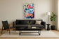 Radiant Heart Graffiti - 33" x 48" Framed Wall Art - Blue