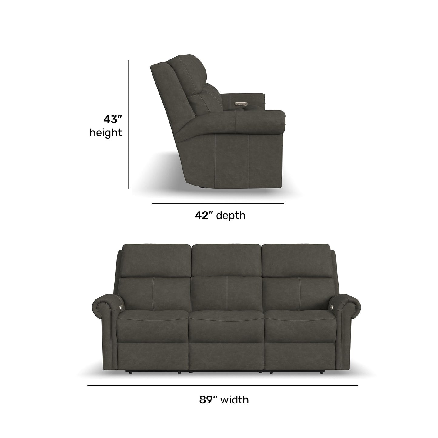 Bernard - Power Reclining Sofa With Console, Power Headrest, & Lumbar