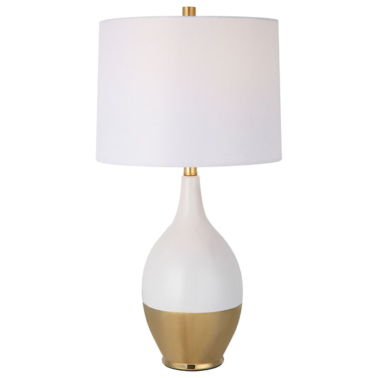Table Lamp - White & Gold