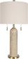 "Travertine Elegance" Travertine Table Lamp (Set of 2) - Travertine / Soft Gold