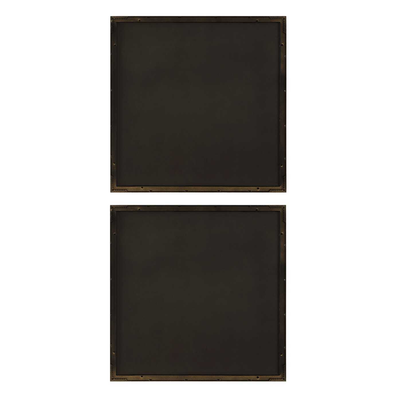 Golden Terrain - Wooden Wall Decor (Set of 2) - Brown / Gold