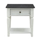 Allyson Park - Drawer End Table - Wirebrushed White / Charcoal