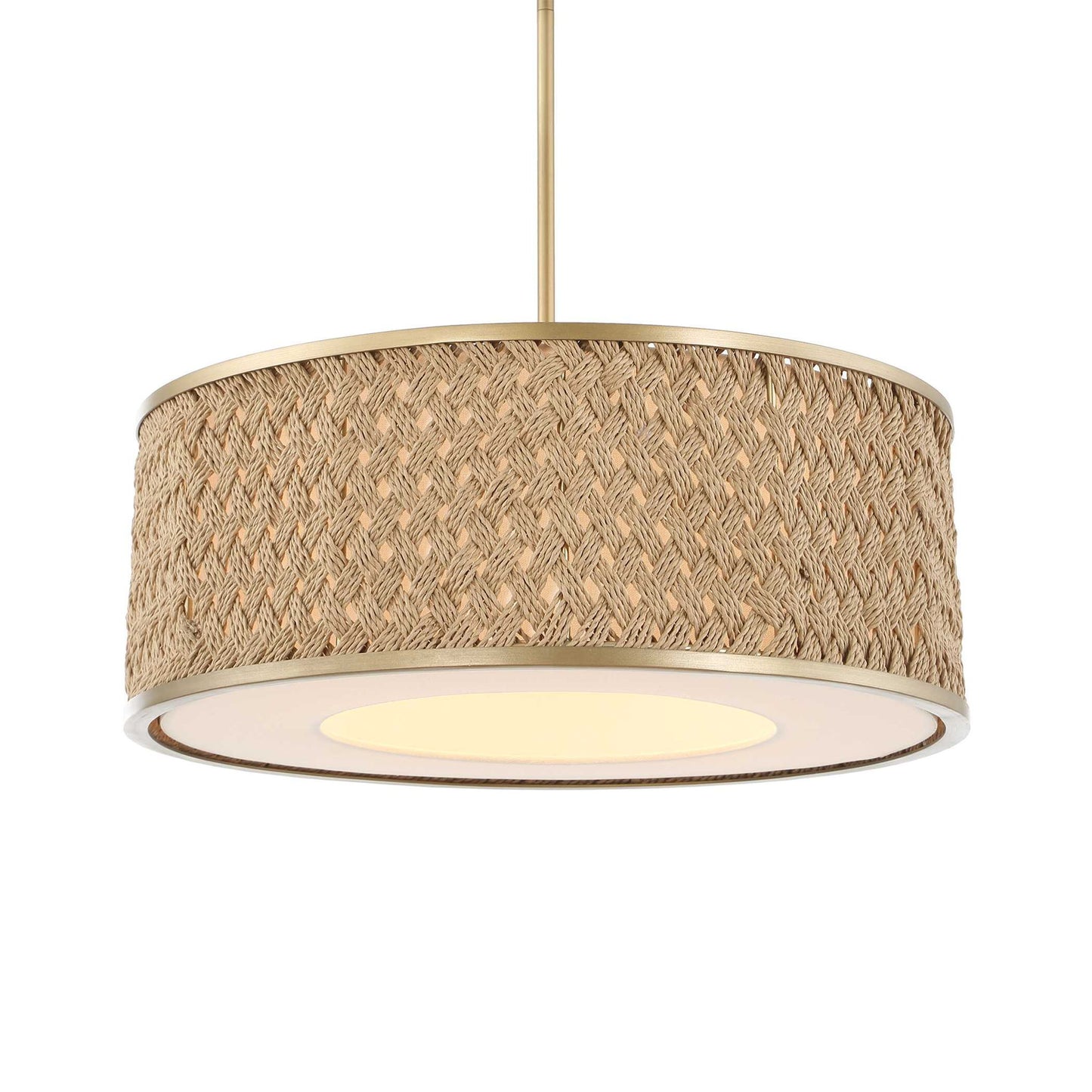 Pinchot - 4 Light Rattan Drum Pendant - Brown