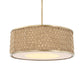 Pinchot - 4 Light Rattan Drum Pendant - Brown