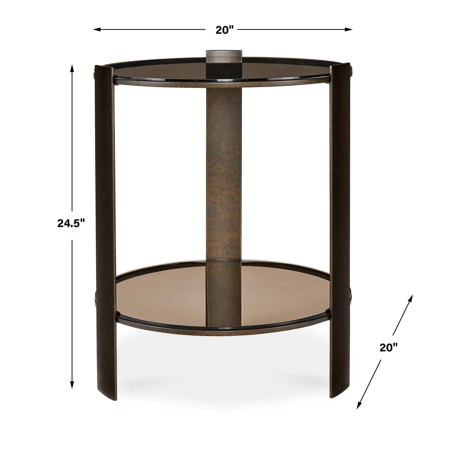 Hanson - Side Table - Bronze & Dark Glass