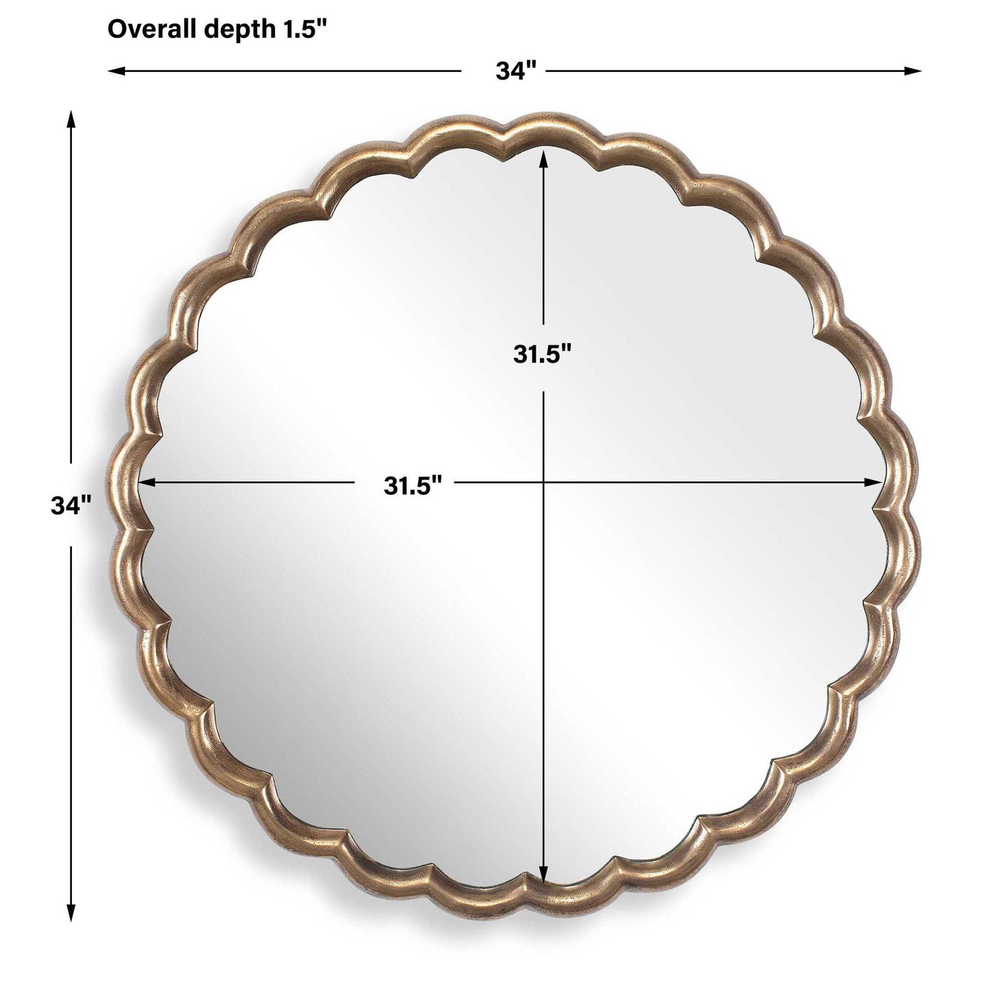 Cerrito - Round Mirror - Antique Brass