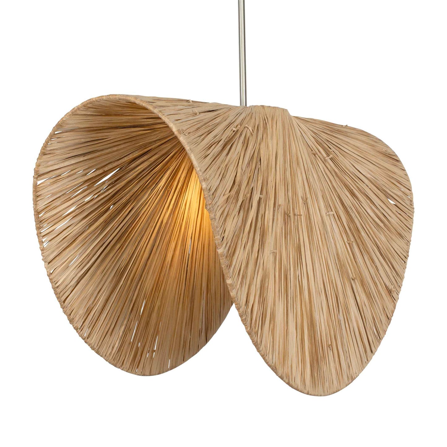 Bend - 1 Light Raffia Pendant - Light Brown