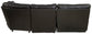 Como - 5 Piece Italian Leather Match Reclining Sectional