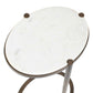 Mercier - Round Marble Accent Table - Brass / White