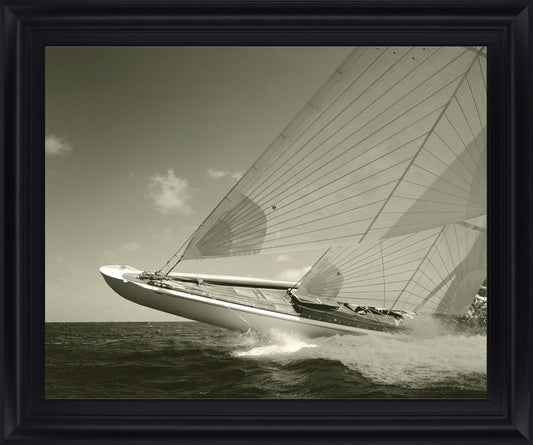 Windborne Racer - 28" x 34" Framed Wall Art - Dark Gray