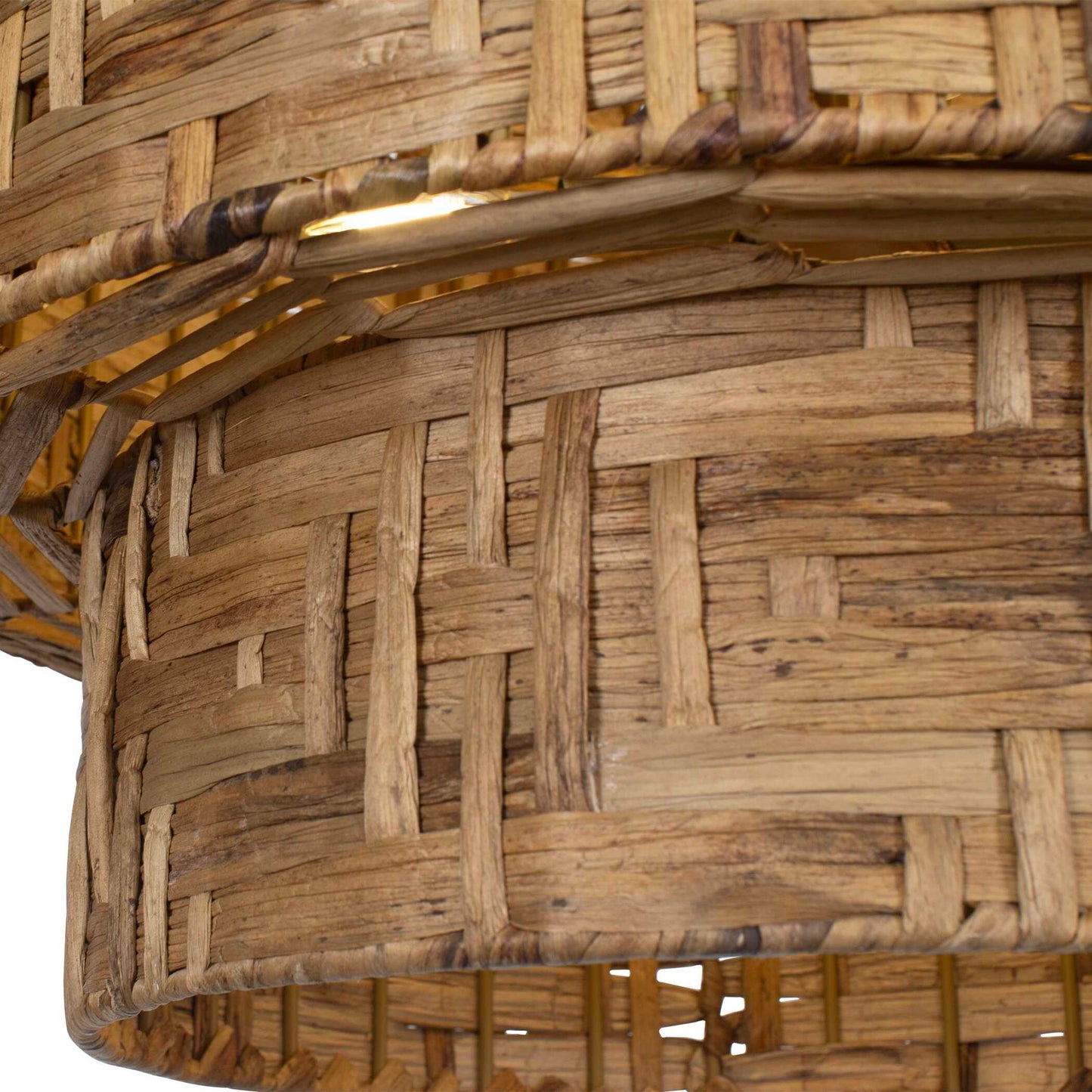 Water Hyacinth - 4 Light Woven Pendant - Light Brown