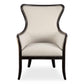 Sandy - Wing Back Armchair - Beige & Dark Brown