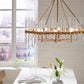 Crystal - Stick 8 Light Chandelier - Brass