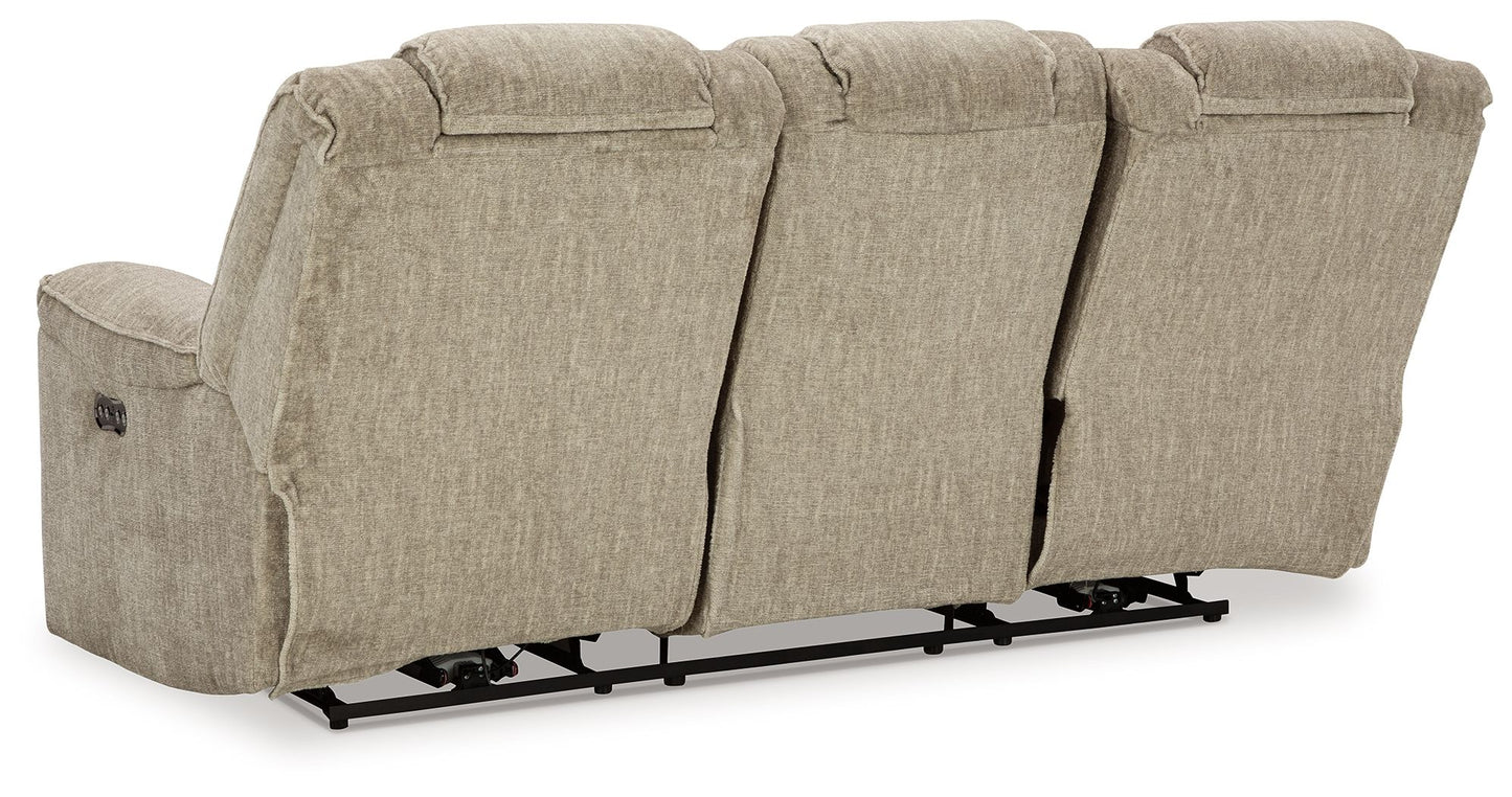 Hindmarsh - Power Reclining Sofa With Adj Headrest - Stone