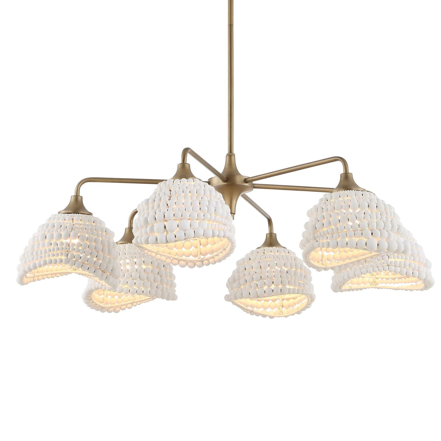 Biddeford - 6 Light Beaded Pendant - White