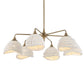 Biddeford - 6 Light Beaded Pendant - White