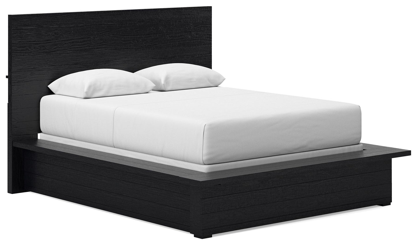 Londer - Queen Panel Bed - Black