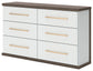 Kendanport - 3 Pc. - Dresser And 2 Nightstands - Brown / White