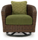 Horizon Hall - Swivel Lounge With Cushion - Brown / Green