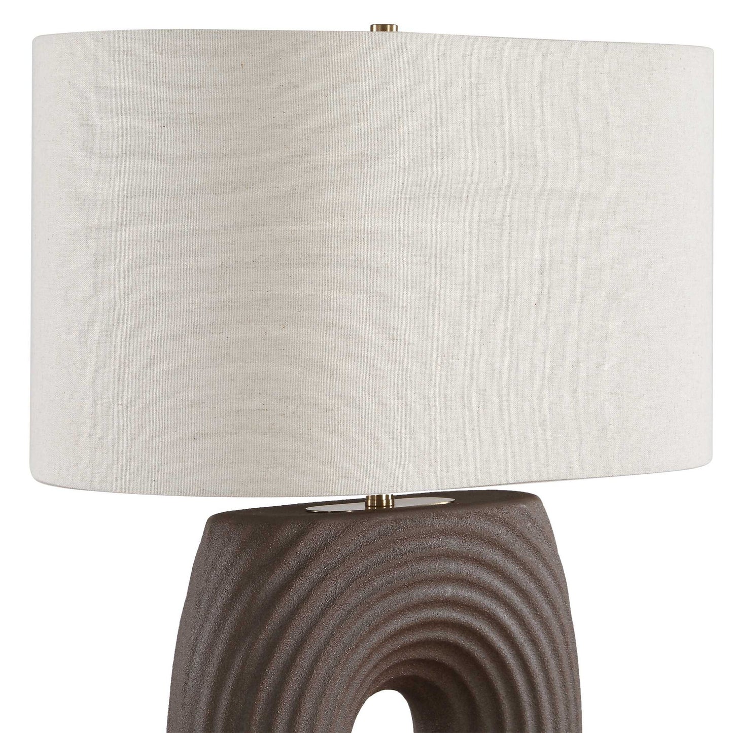 Geno - Concentric Ribbed Table Lamp - Brown