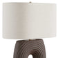 Geno - Concentric Ribbed Table Lamp - Brown
