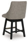 Neymorton - Upholstered Swivel Barstool (Set of 2) - Dark Grayish Brown