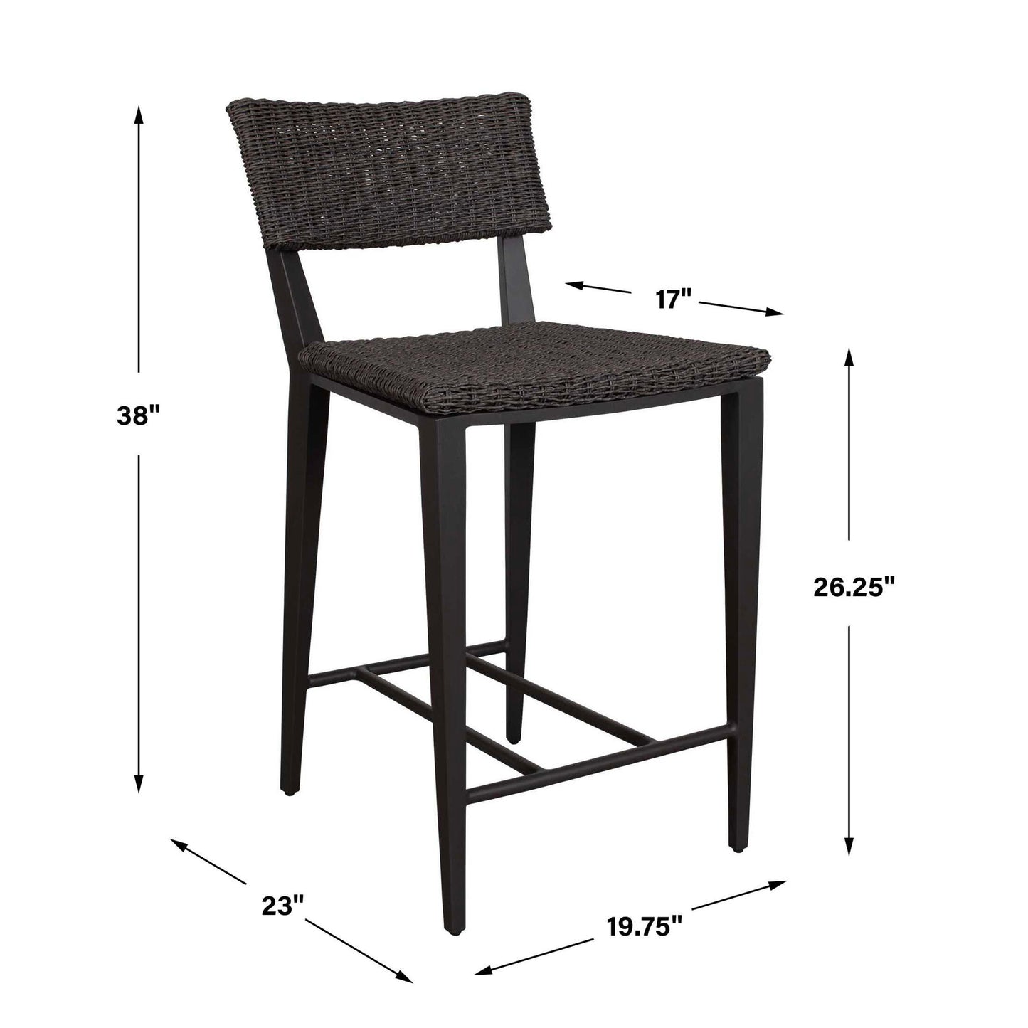 Calbas - Outdoor Counter Stool - Java Black