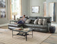 Como - 3 Piece Italian Leather Match Reclining Sectional