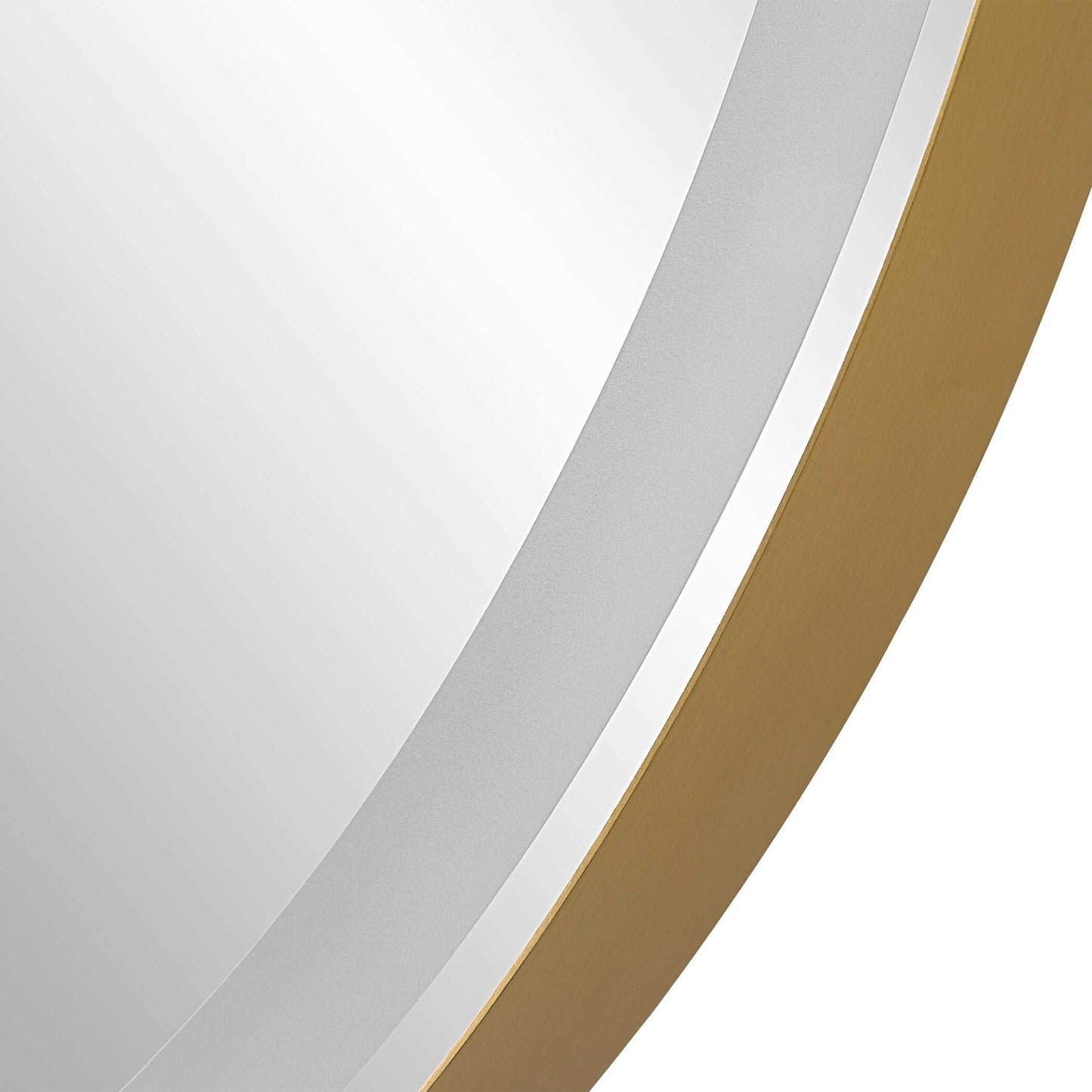 Crofton - Lighted Brass Round Mirror