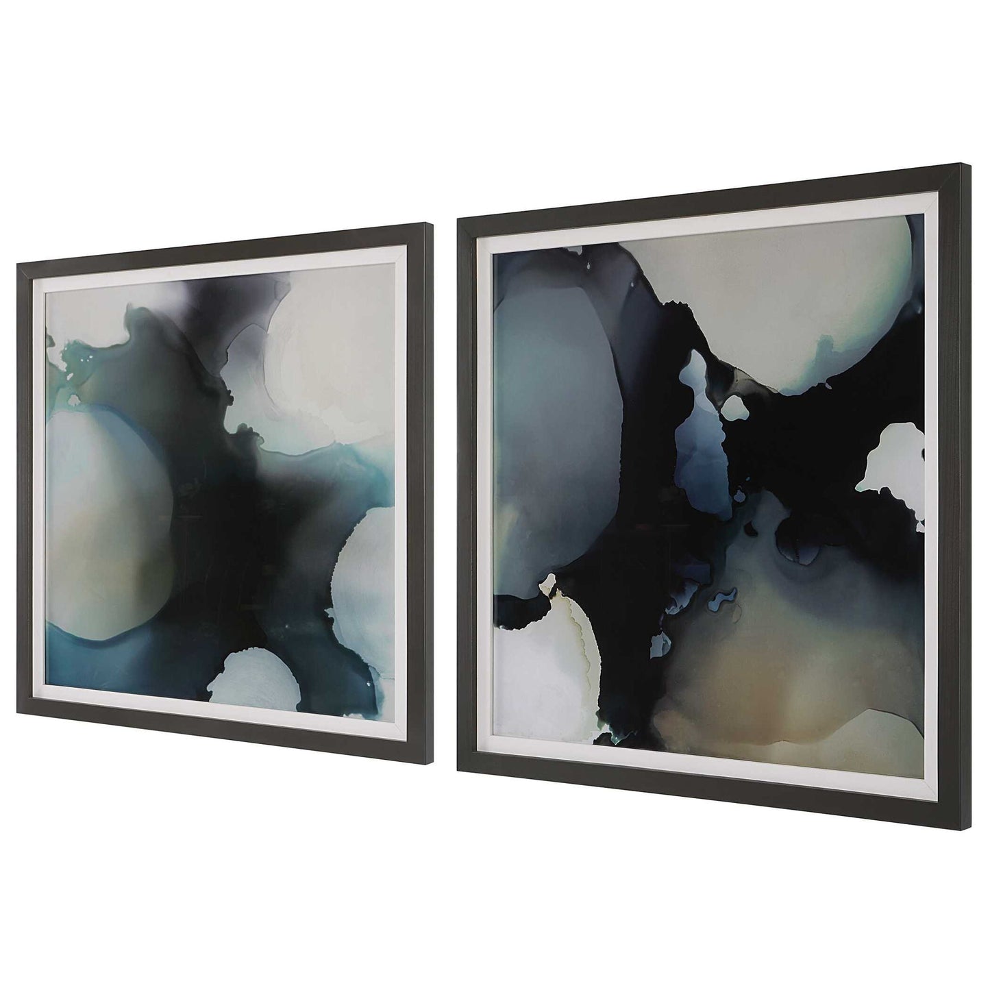 Telescopic - Abstract Framed Prints (Set of 2) - Black