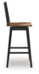 Wildenauer - Tall Swivel Barstool (Set of 2) - Brown / Black