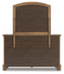 Feddinger - 5 Pc. - Queen Sleigh Storage Bed, Dresser, Mirror, Chest And Nightstand - Medium Brown